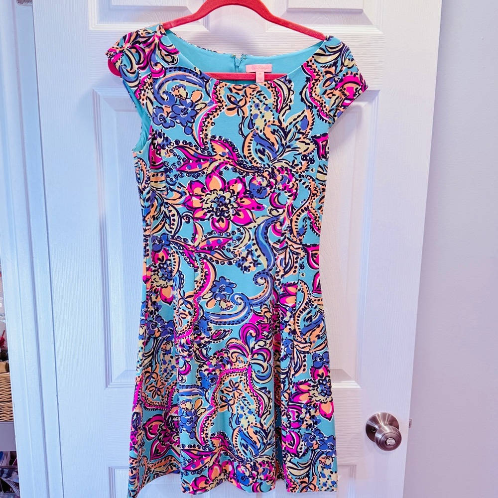 Lilly Pulitzer Take the Bait Fit-and-Flare Dress Medium